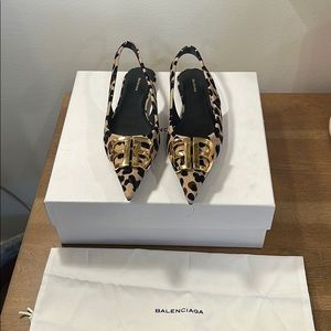 Balenciaga Animal Print Sling Back Flat BRAND NEW